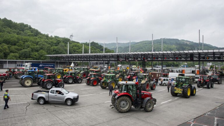Fransız ve İspanyol çiftçiler AP seçimleri öncesi sınır kapılarında eylem yaptı 