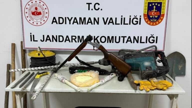 Adıyaman’da sit alanında kaçak kazı yapan 7 şüpheli yakalandı