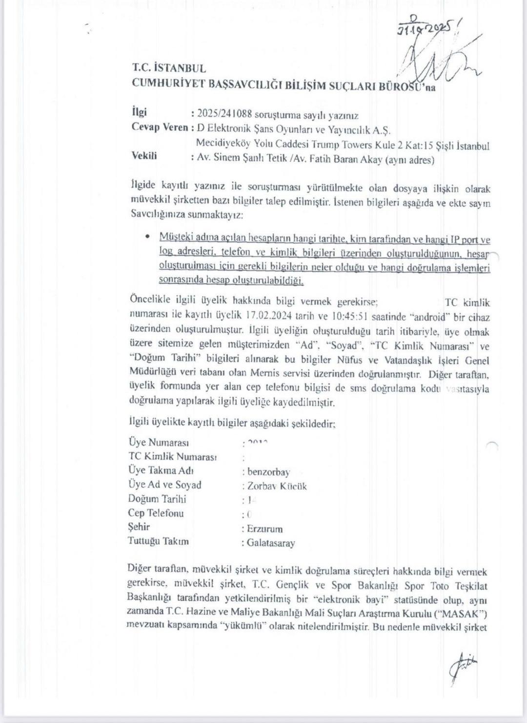 Zorbay Küçük'ten bahis sitelerinden savcılığa yanıt! Kumar oynadığı söylendi... Telefon ve banka bilgilerinin başkasına ait olduğu ortaya çıktı! 4